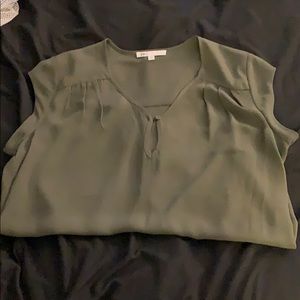 DR2 Forest Green Blouse pleated with button